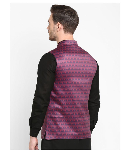 Hangup Mauve Cotton Blend Nehru Jacket - None