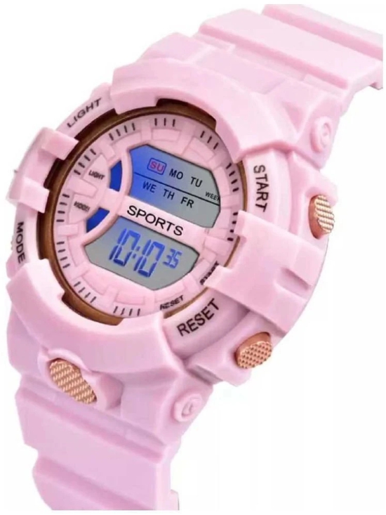 Rhonium Pink Dial Digital Girls Watch ( Pack of 1 )