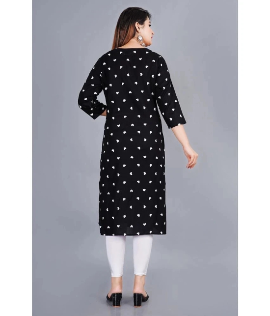 Smien - Black Rayon Womens Straight Kurti ( Pack of 1 ) - None