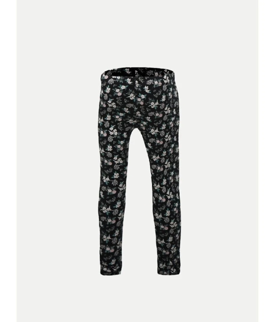 Teen Girls Black Floral -printed Pants - 10-11 Years