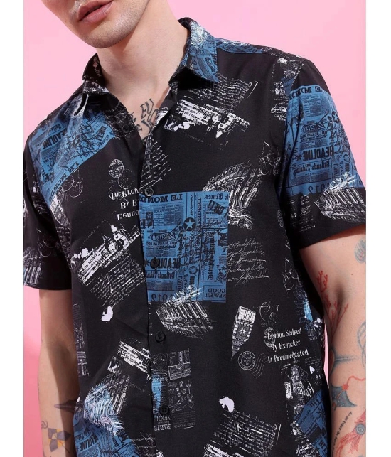 Ketch Polyester Regular Fit Printed Half Sleeves Mens Casual Shirt - Black ( Pack of 1 ) - None