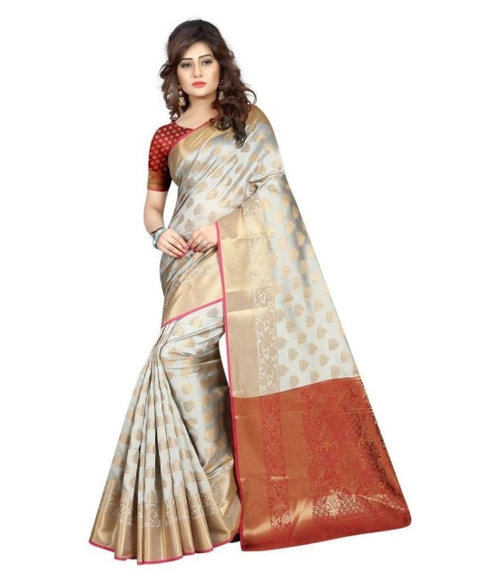 Gazal Fashions - Multicolor Silk Blend Saree With Blouse Piece (Pack of 1)