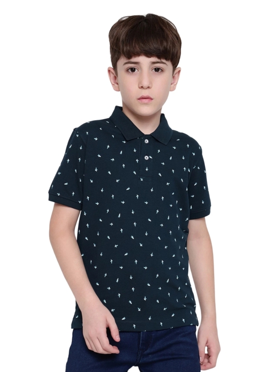 Octave Boys Printed Polo Collar Pockets T-Shirt