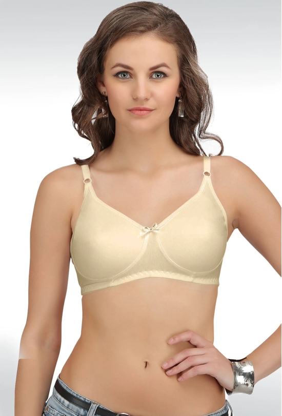 Sona Full Coverage Non-Padded Non-Wired Cotton Breast Cancer Bra, Mastectomy Pocket Bra-40 / C / Beige