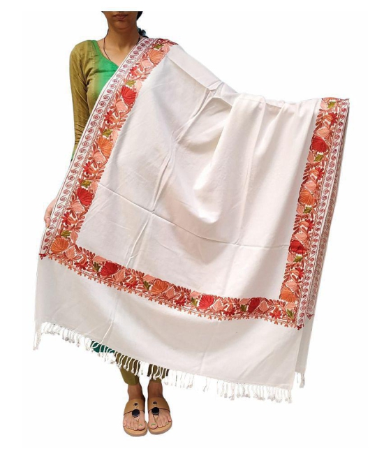 Soul Essence White Ari Embroidery Shawl - Single