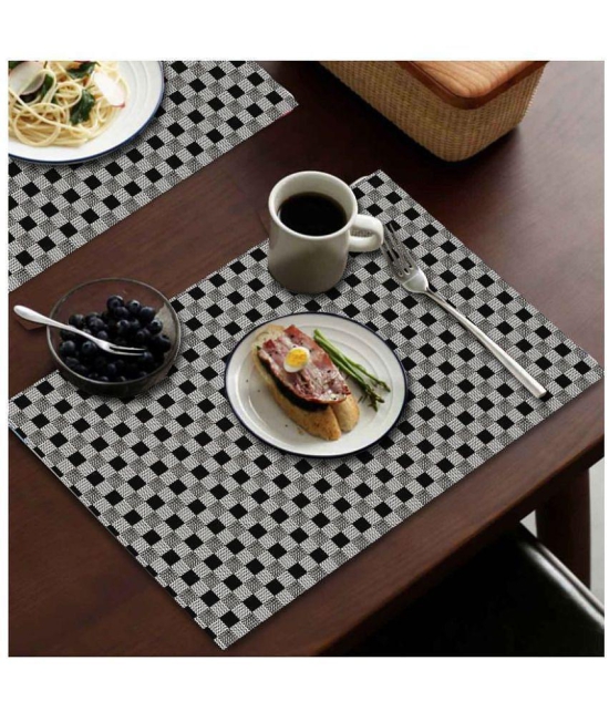 HOMETALES - Gray Printed PVC 6 Seater Table Mats ( Pack of 6 ) - Gray