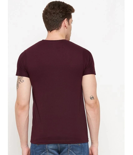 Lycos Cotton Blend Regular Fit Printed Half Sleeves Mens T-Shirt - Wine ( Pack of 1 ) - None