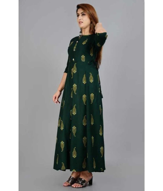 SIPET - Green Rayon Womens Flared Kurti ( Pack of 1 ) - None