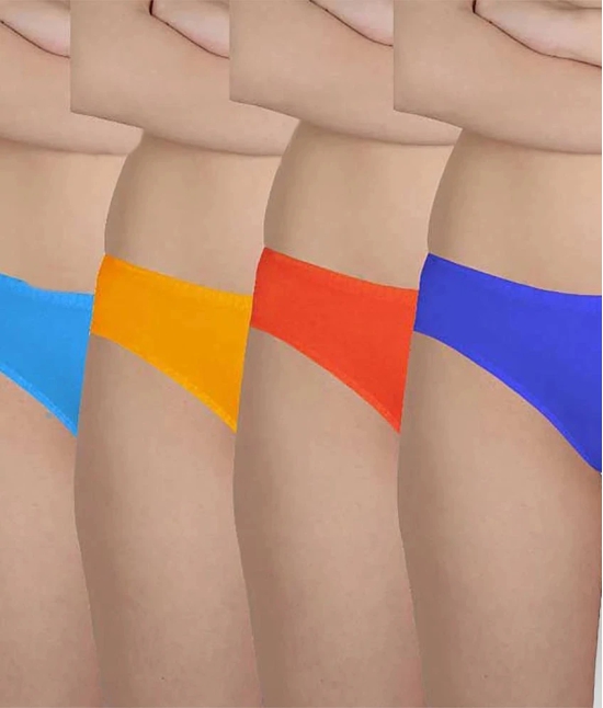 Selfcare - Multicolor Cotton Solid Womens Briefs ( Pack of 4 ) - M