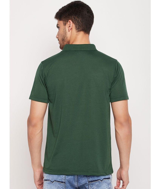 UBX Cotton Regular Fit Solid Half Sleeves Mens Polo T Shirt - Olive Green ( Pack of 1 ) - None