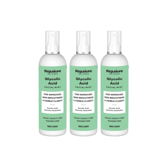 Rejusure Glycolic Acid Face mist  For Improved Skin Brightness  Visible Clarity  100ml Pack of 3-Rejusure Glycolic Acid Face mist – For Improved Skin Brightness & Visible Clarity – 100ml (Pac