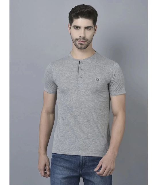 Dollar Cotton Blend Regular Fit Solid Half Sleeves Mens T-Shirt - Melange Grey ( Pack of 1 ) - None