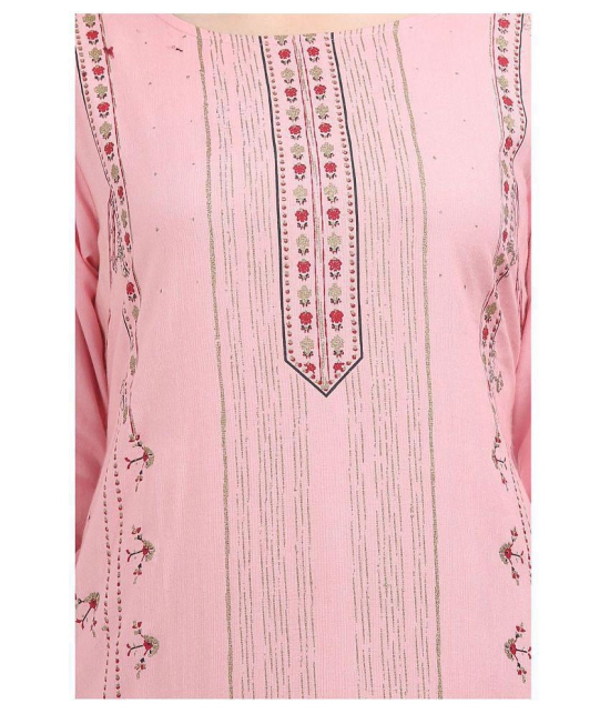 SAAKAA - Pink Rayon Women's Straight Kurti ( Pack of 1 ) - M