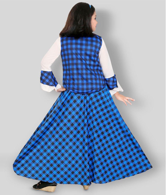 Pari Fashions - Blue Cotton Blend Girl's Gown ( Pack of 1 ) - None