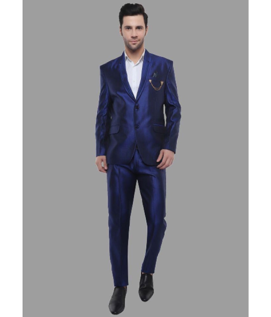 DKGF Fashion - Blue Polyester Regular Fit Mens 2 Piece Suit ( Pack of 1 ) - None