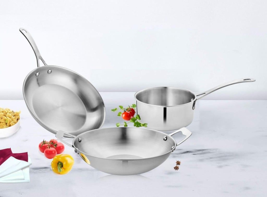 Vinayak International Stainless Steel Cookware Set of 3pcs