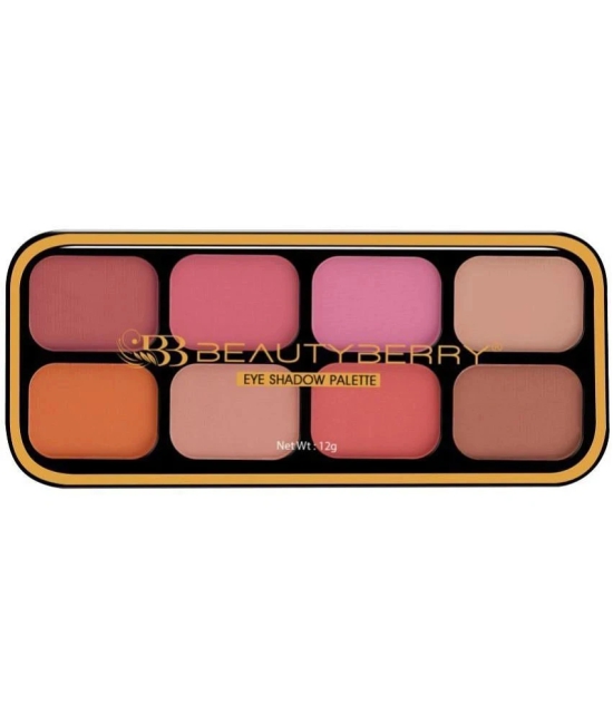 Beauty Berry Matte Eyeshadow & Blusher Palette 8 Highly Pigmented Shades for Eye Makeup (Shade - 02)