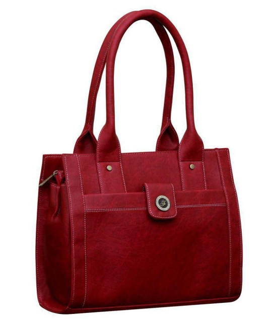 Fostelo -   Red Faux Leather Shoulder Bag - Red