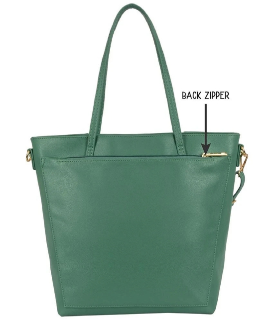 Baggit Green Faux Leather Tote Bag - Green