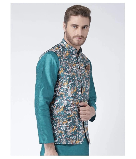 Hangup Multi Cotton Blend Nehru Jacket - None