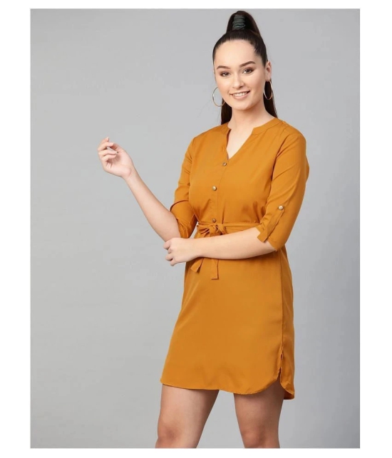 Zima Leto Polyester Yellow Regular Dress - Single - L