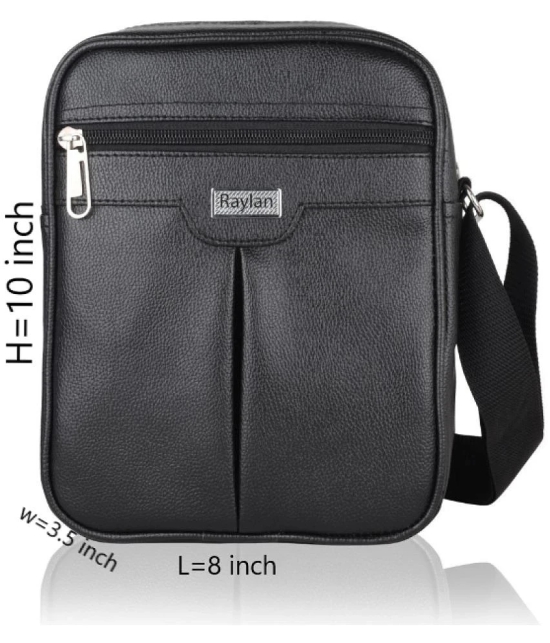 Raylan Black Solid Messenger Bag - Black