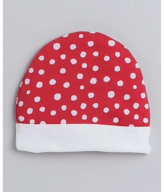 BUMZEE Red & White Girls Cotton Cap Mitten Bootie Set Age - 0-3 Months - None