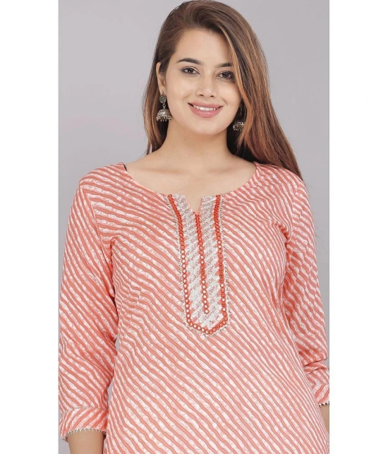 HIGHLIGHT FASHION EXPORT - Orange Cotton Womens Straight Kurti ( Pack of 1 ) - None