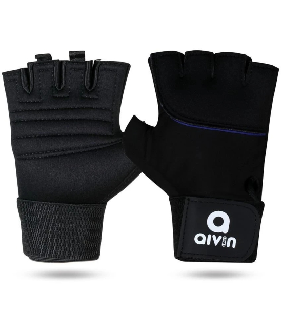 Aivin Gripper Unisex Polyester Gym Gloves For Beginners Fitness Training and Workout With Half-Finger Length - One Size