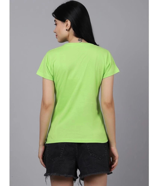 Fabflee - Fluorescent Green Cotton Regular Fit Womens T-Shirt ( Pack of 1 ) - None