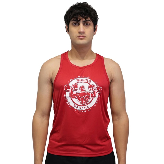 Muscle Mantra Gym Stringer-Red / M