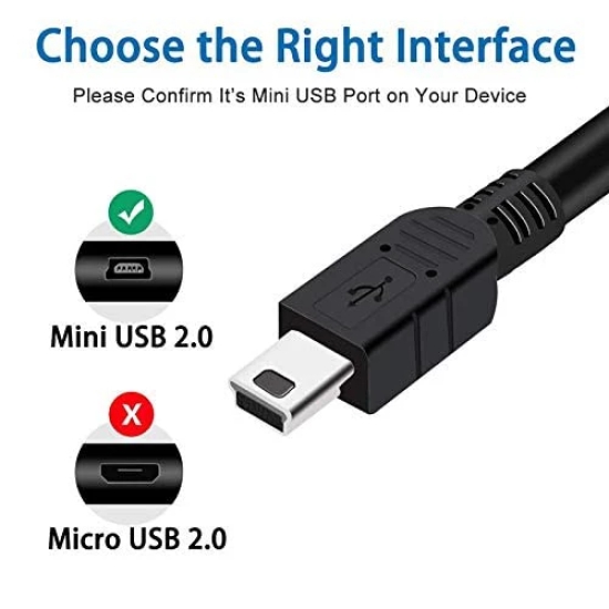 Lapster 5Pin Mini USB 2.0 Cable (USB B Cable) 1.5 M - 1 Piece