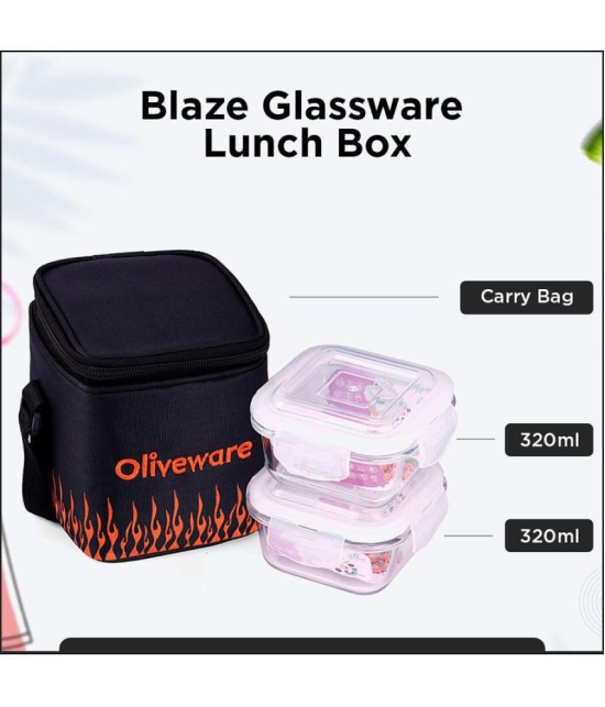 Oliveware Glass Lunch Box 2 - Container ( Pack of 1 )