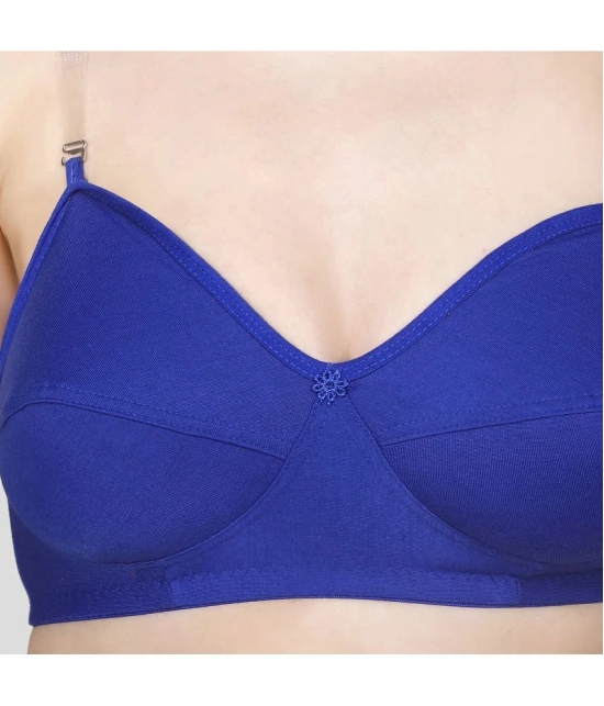 TCG Pack of 2 Cotton Blend Non Padded Womens Everyday Bra ( Blue ) - None