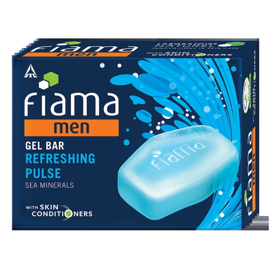 Fiama Refreshing Pulse Men Bathing Gel Bar, 125 Gms