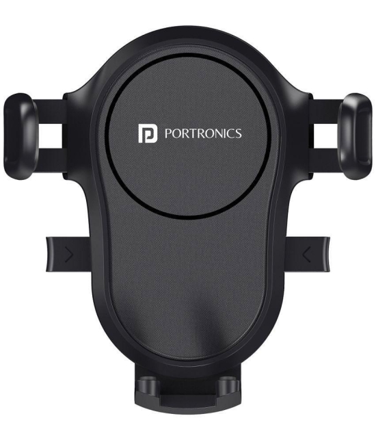 Portronics - Black Single Clamp Car Mobile Holder - Black