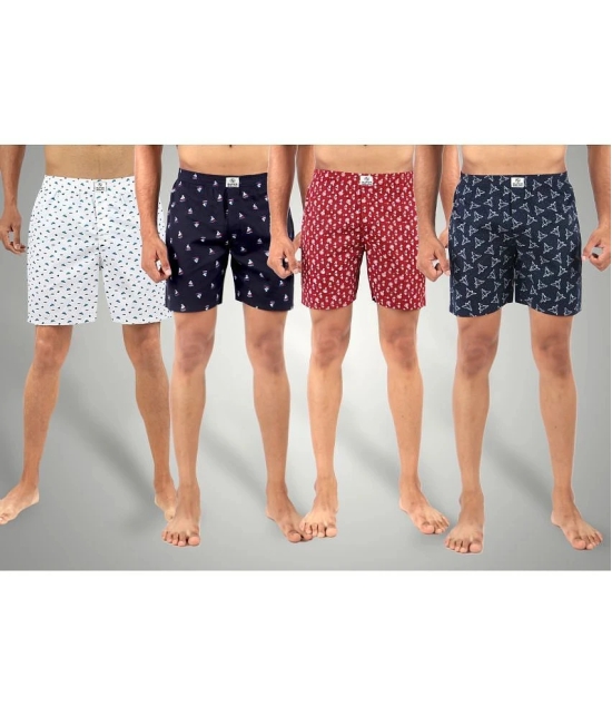 Supersquad Pack of 4 Cotton Mens Boxer- ( Assorted 5 ) - None