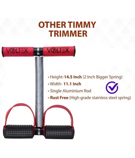 VOLTEX Red Single Spring Tummy Trimmer for Abs Exerciser,Body Toner and Fat Buster| For Men and Women - Red