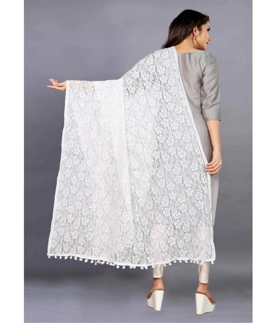 A TO Z CART White Georgette Womens Dupatta - ( Pack of 1 ) - White