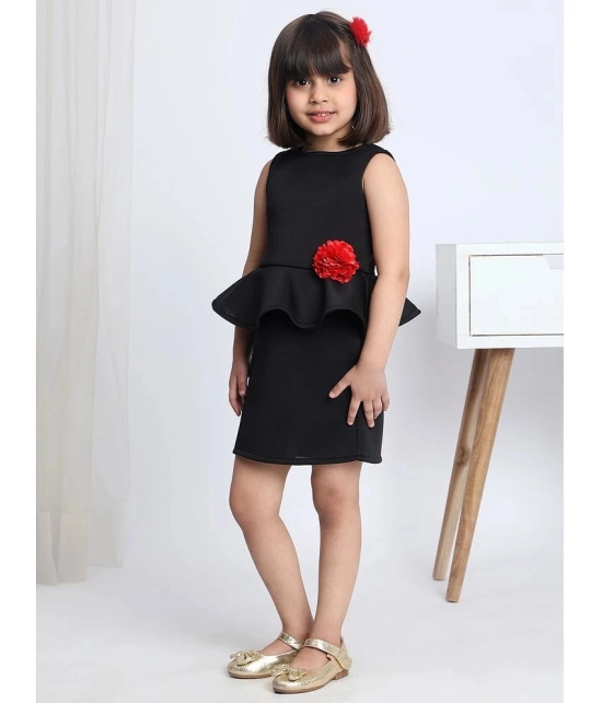 Toy Balloon Kids Black Scuba Girls Peplum Dress ( Pack of 1 ) - None