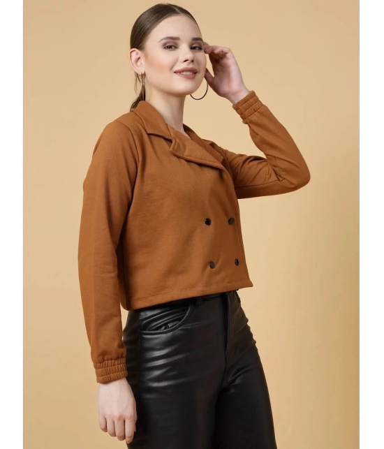 Rigo - Fleece Brown Biker Jacket - None