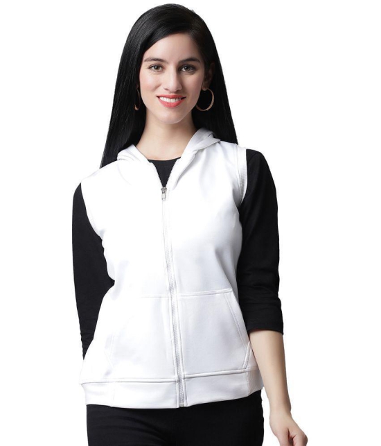 Rute Cotton - Fleece White Hooded Sweatshirt - None