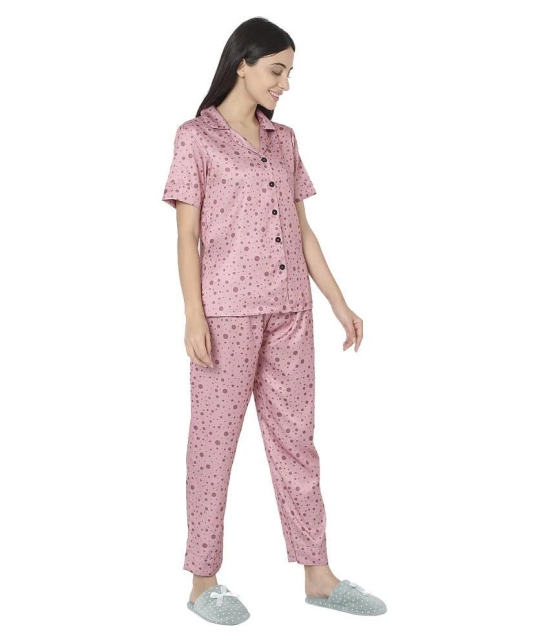 Smarty Pants Satin Nightsuit Sets - Pink Single - L