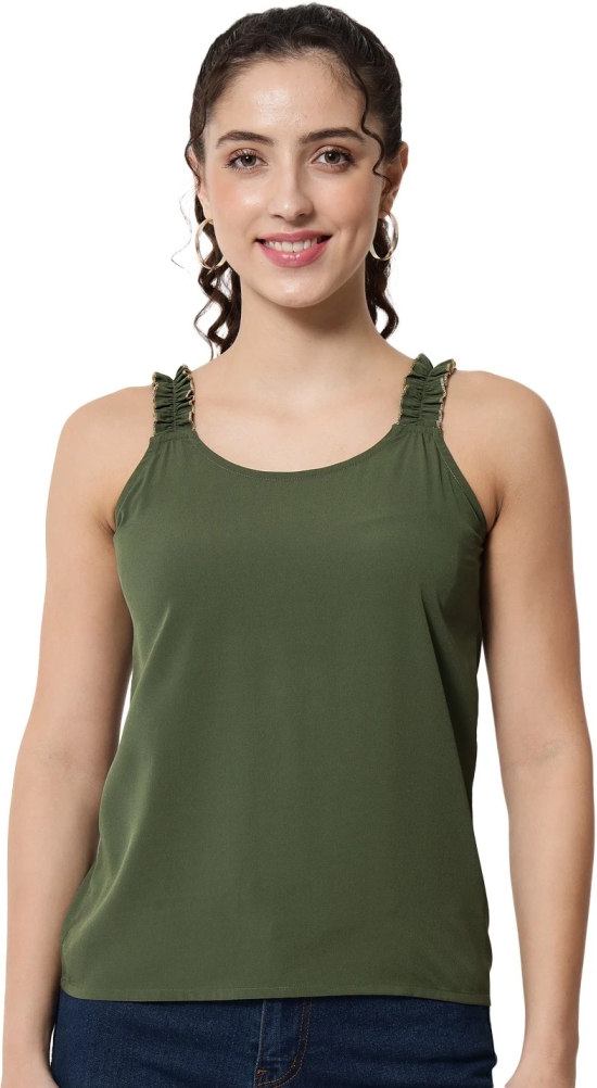 ALL WAYS YOU Women Top Crepe fabric  Olive XS