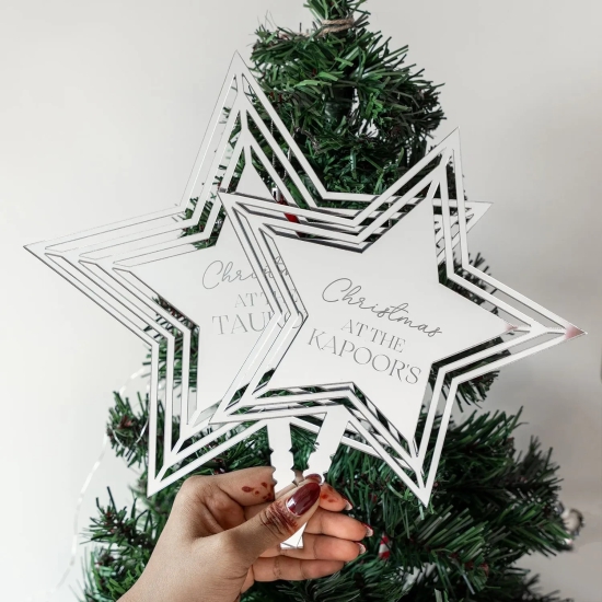 Personalized Tree Topper - Star - COD Not Applicable-Medium / Gold