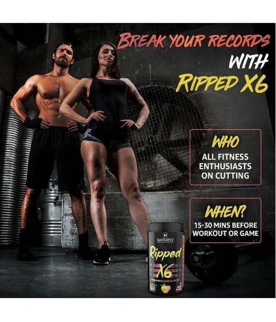 NATURYZ Ripped X6 Pre Workout With 24 Nutrients for Pump, Energy, Muscle gain - 400g(Guava Flavour)