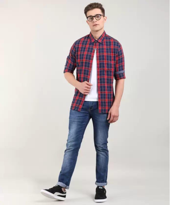 Men Slim Fit Checkered Casual Shirt