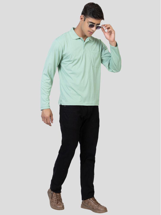 YHA - Mint Green Cotton Blend Regular Fit Mens Polo T Shirt ( Pack of 1 ) - None