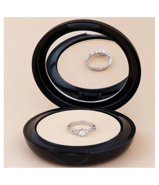 Silver Shine Adjustable Party Wear 2 Pair of Couple Rings Set With 2 Piece Red Rose Gift Box for lovers - None