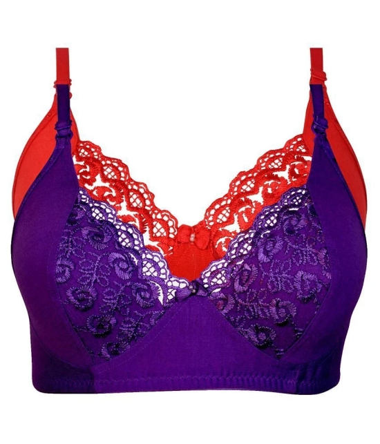 Kiran Enterprises Cotton Minimizer Bra - Purple - None